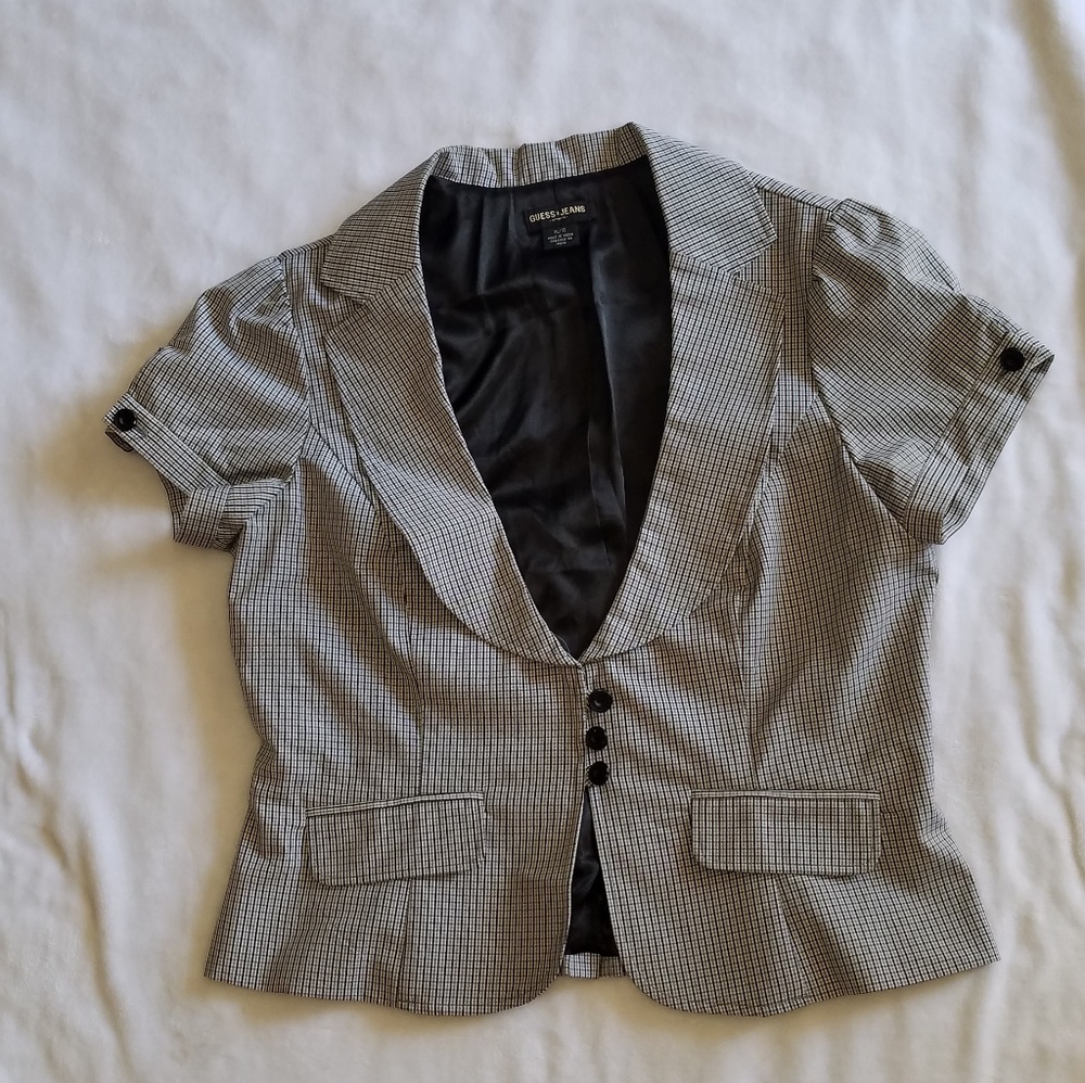 GUESS JEANS Gingham Blazer